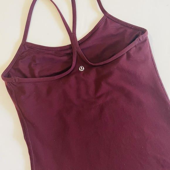 Lululemon Power Y Tank Top Bordeaux Drama Racerback Strappy Workout Yoga Size 8 - Picture 5 of 11